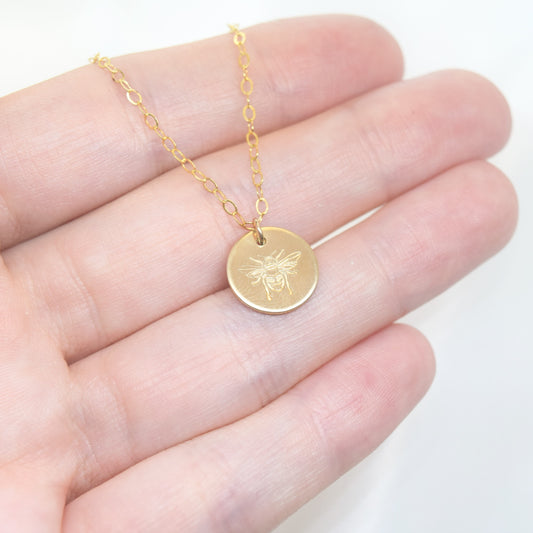 Bumble Bee Coin Necklace